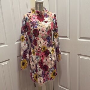 Floral Embroidered Women's Dress